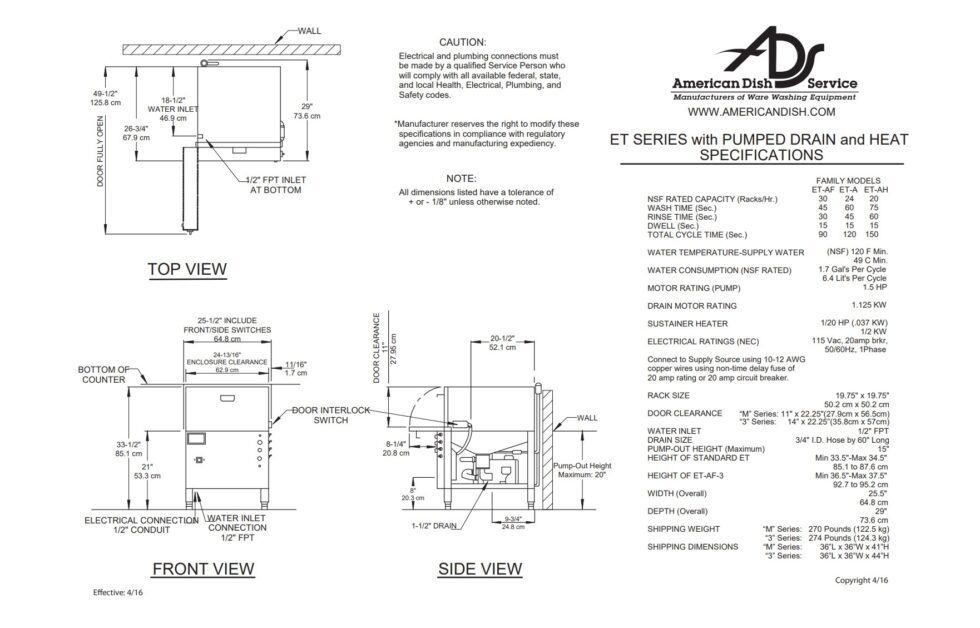 Undercounter Dishwashing Machine | American Dish